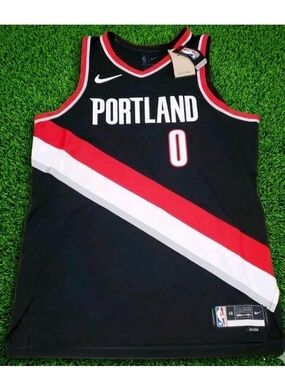$200 Nike Portland Blazers Vaporknit #0 Damian Lillard Jersey